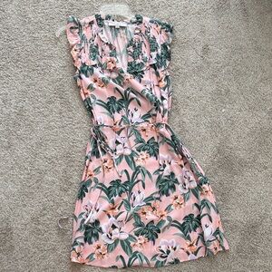 LOFT Pink and Green Floral dress